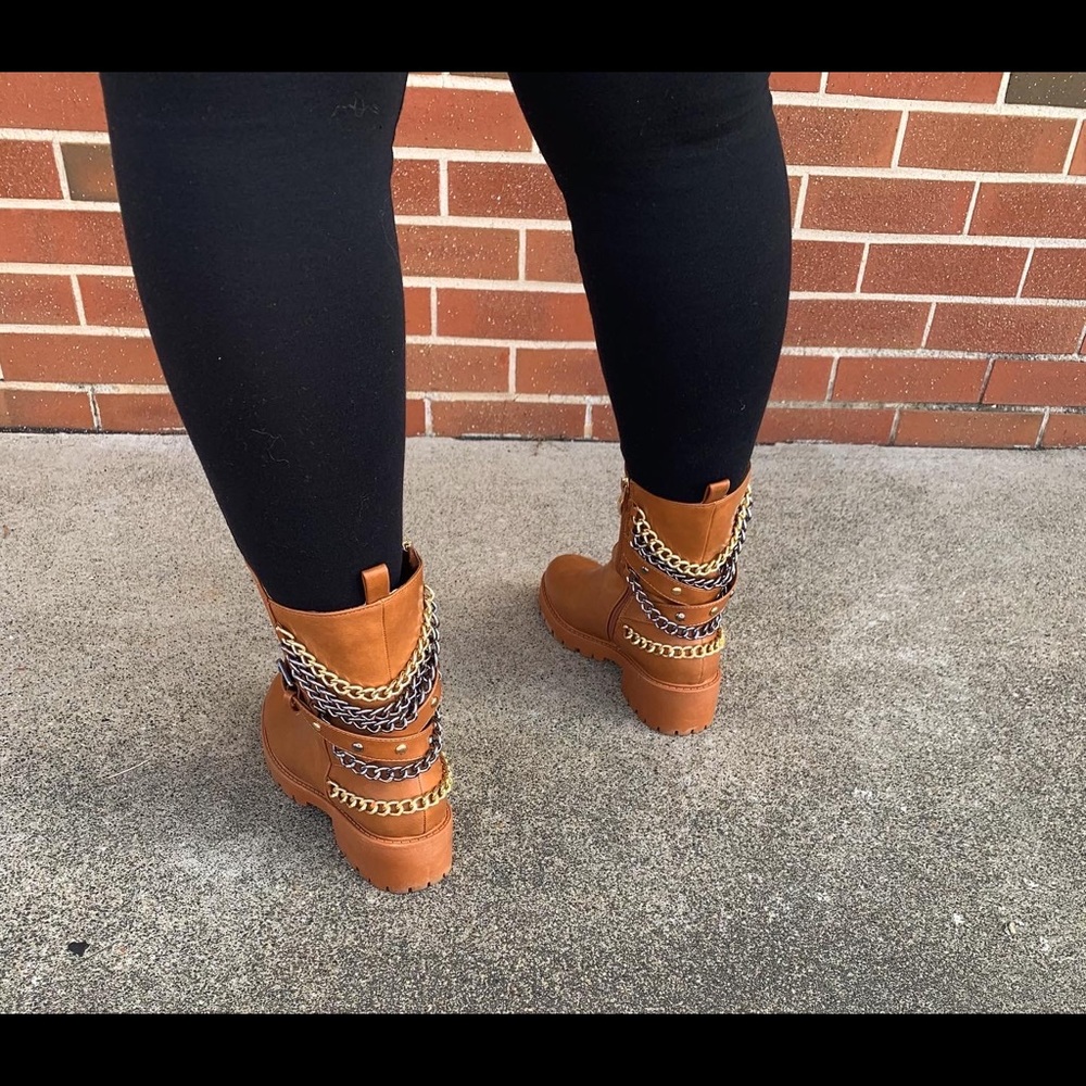 Women’s Caramel Combat Boots
